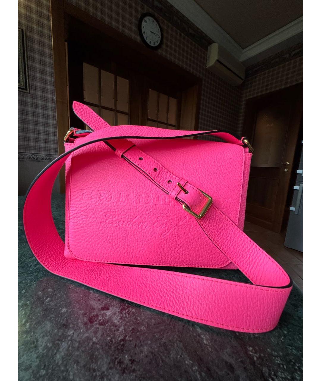 BURBERRY Фуксия кожаная сумка через плечо, фото 7