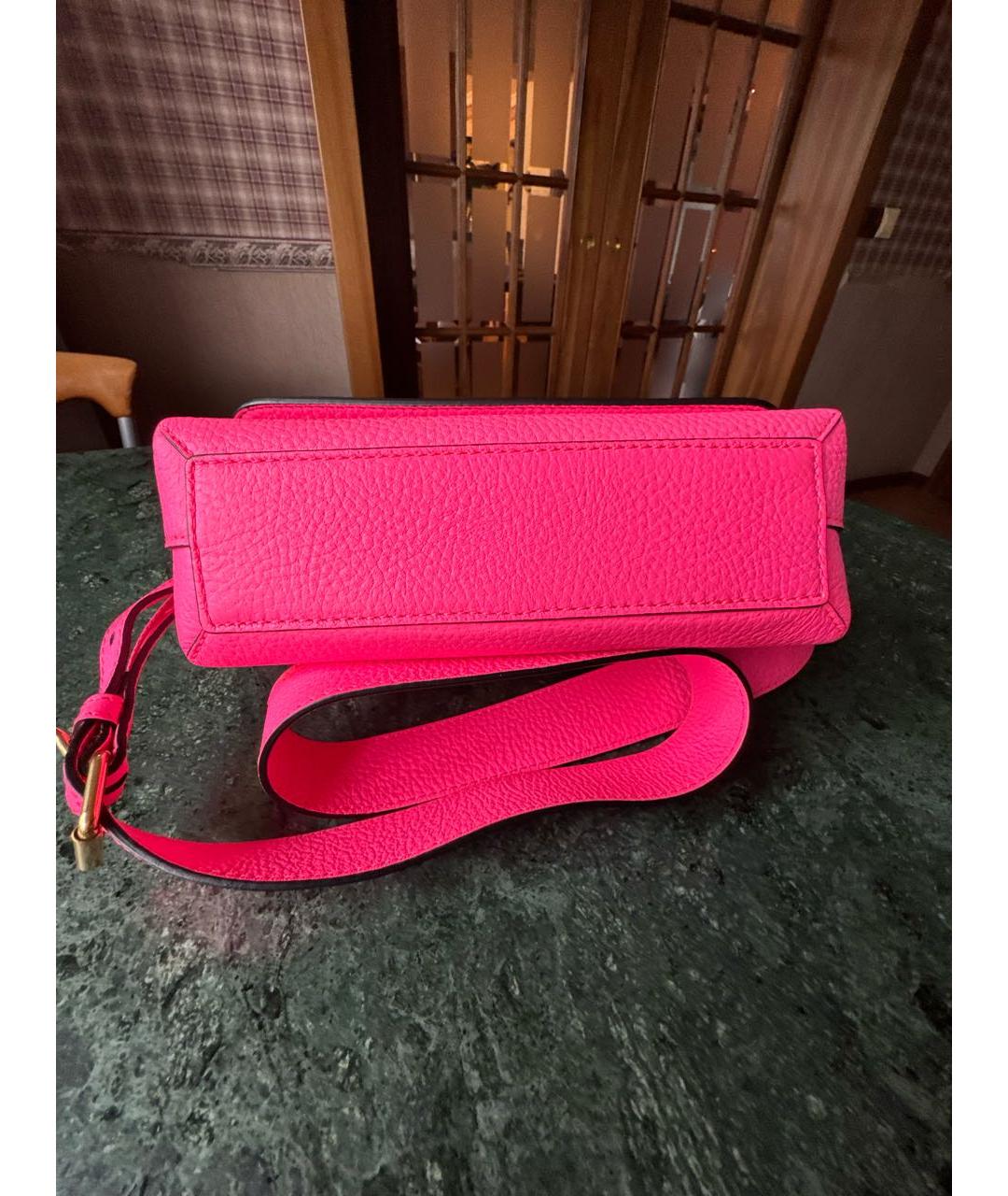 BURBERRY Фуксия кожаная сумка через плечо, фото 5