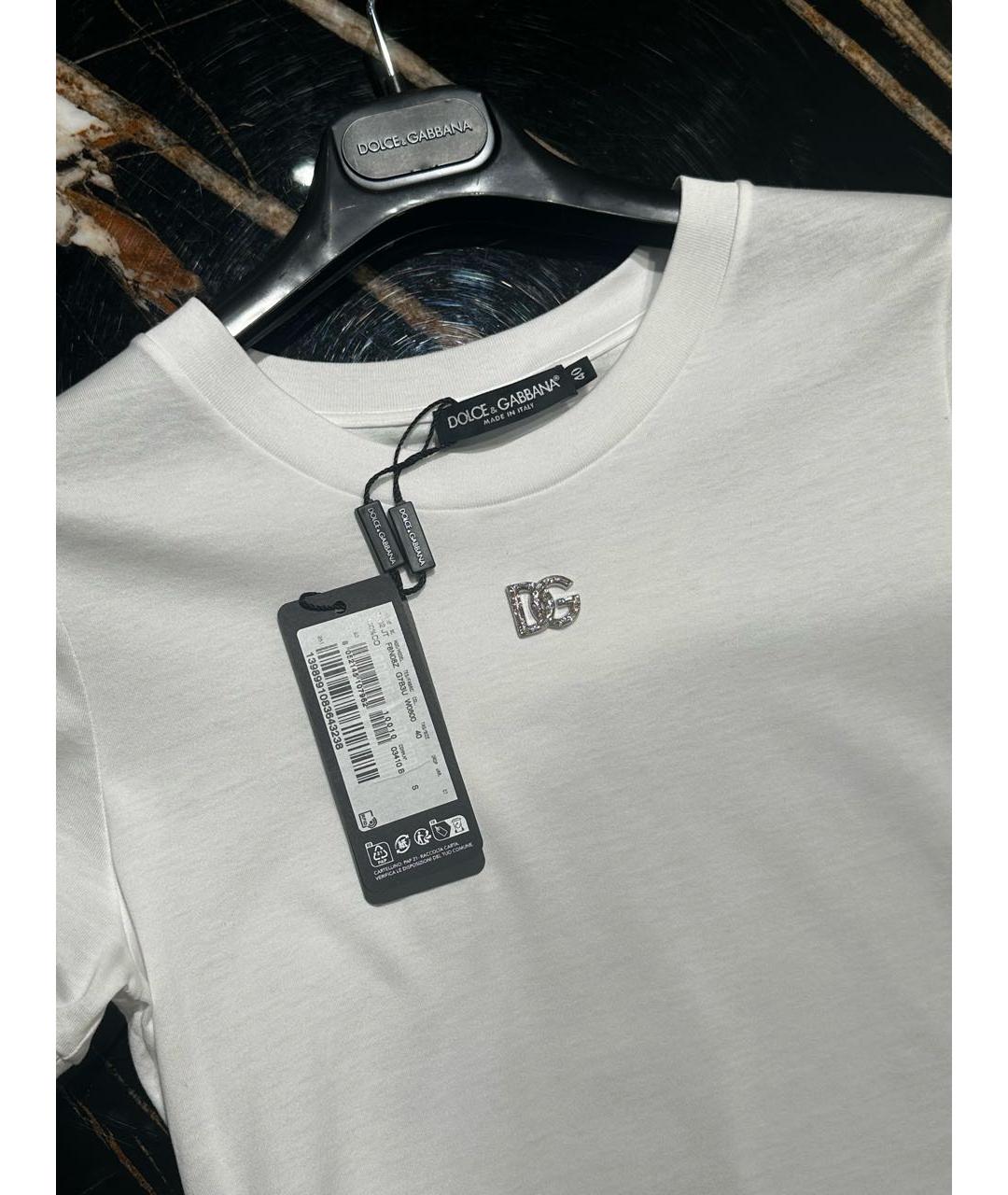 DOLCE&GABBANA Белая хлопковая футболка, фото 3
