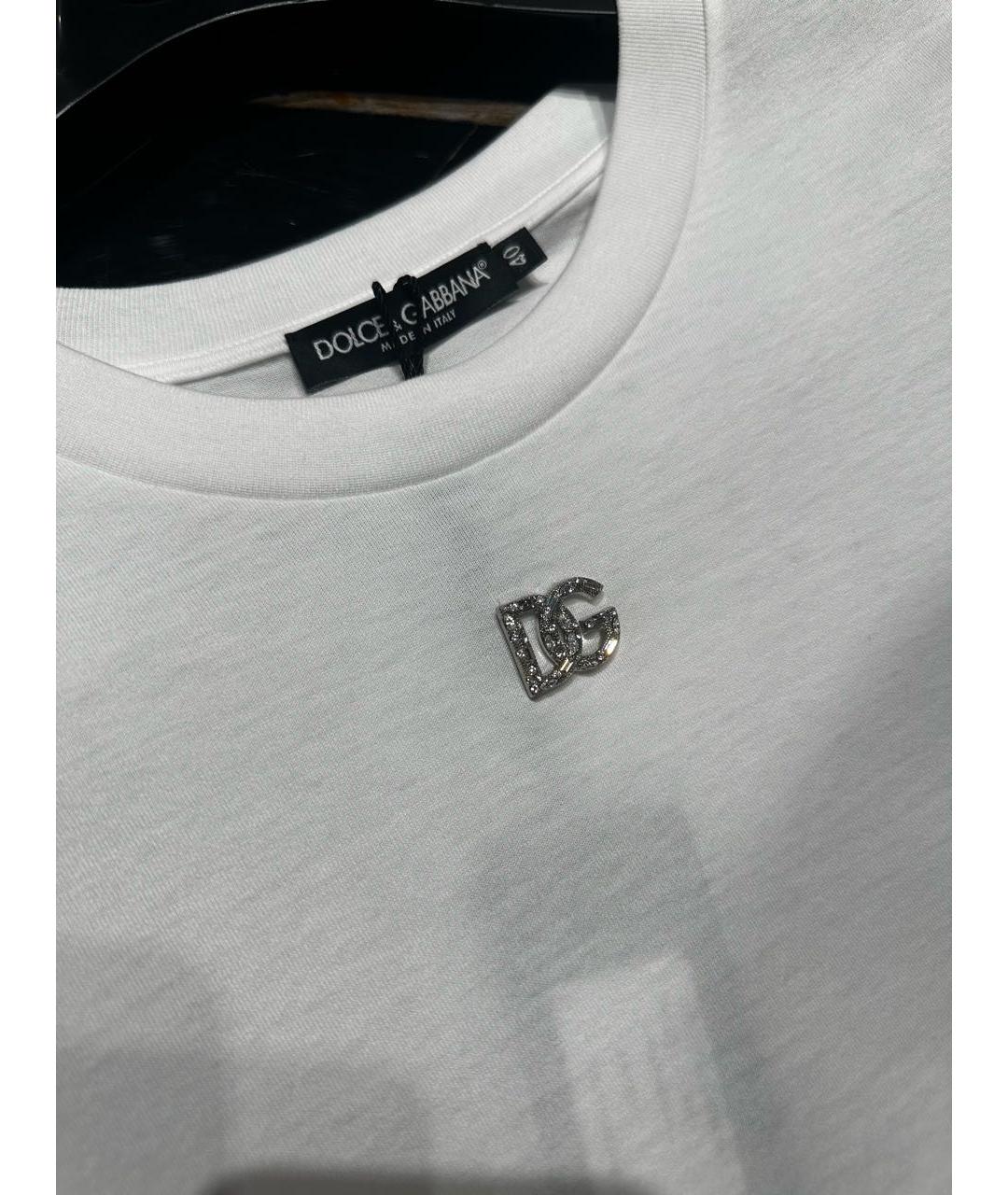 DOLCE&GABBANA Белая хлопковая футболка, фото 4