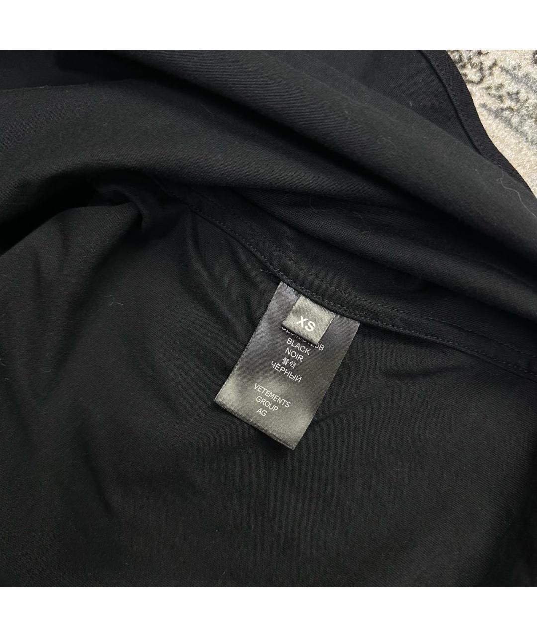 VETEMENTS Черная хлопковая классическая рубашка, фото 6