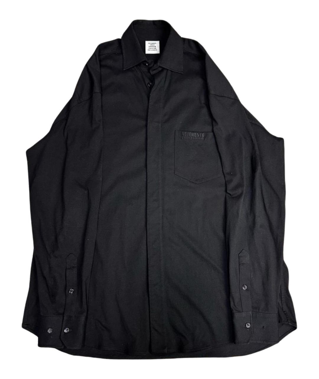 VETEMENTS Черная хлопковая классическая рубашка, фото 1