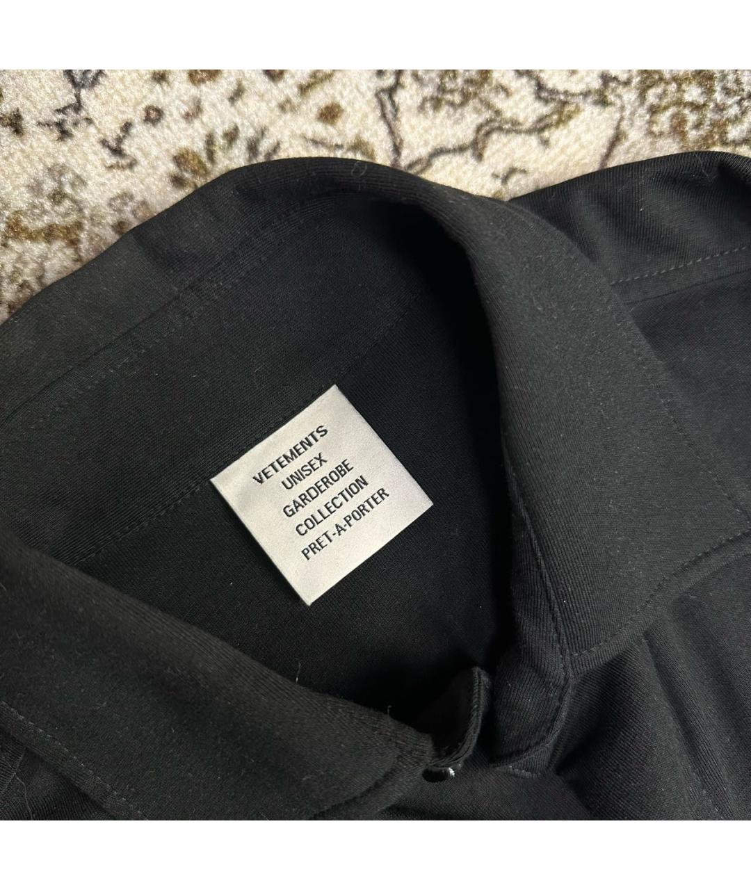 VETEMENTS Черная хлопковая классическая рубашка, фото 2