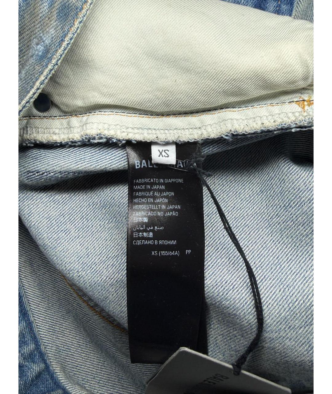 BALENCIAGA Синие хлопковые прямые джинсы, фото 4