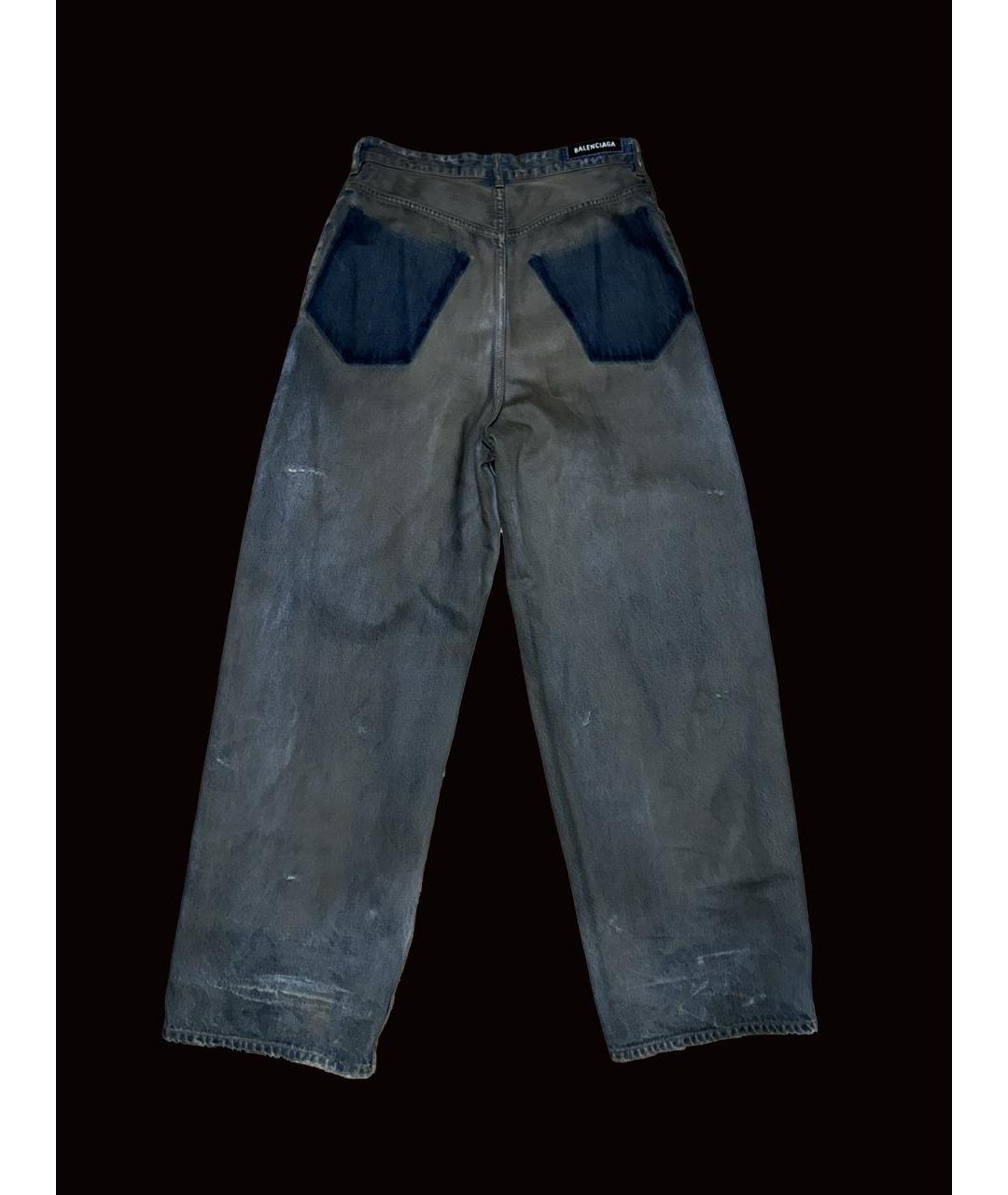 BALENCIAGA Синие хлопковые прямые джинсы, фото 2