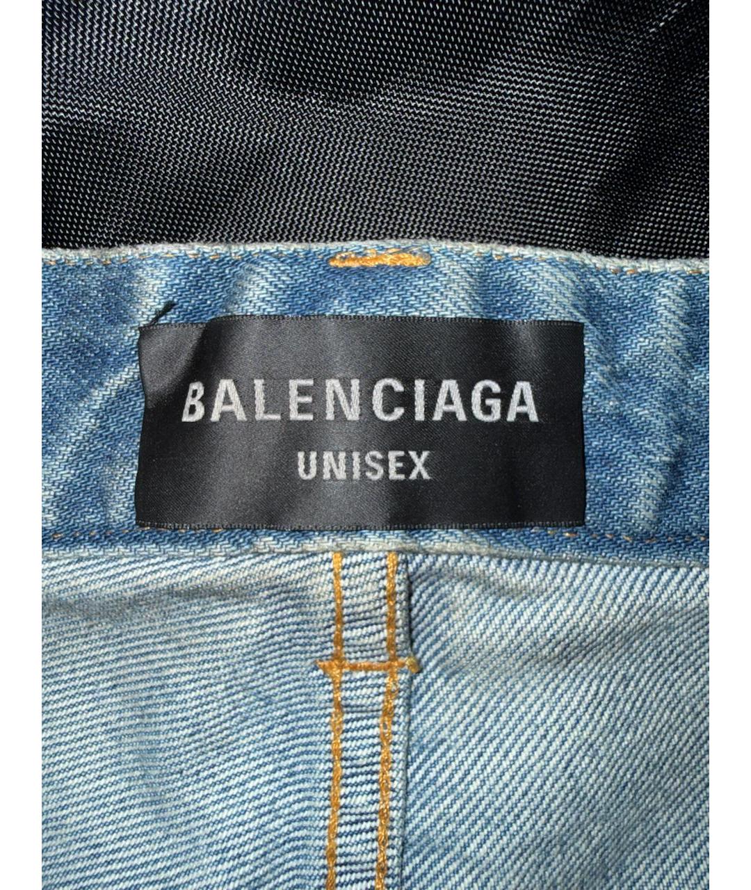 BALENCIAGA Синие хлопковые прямые джинсы, фото 3