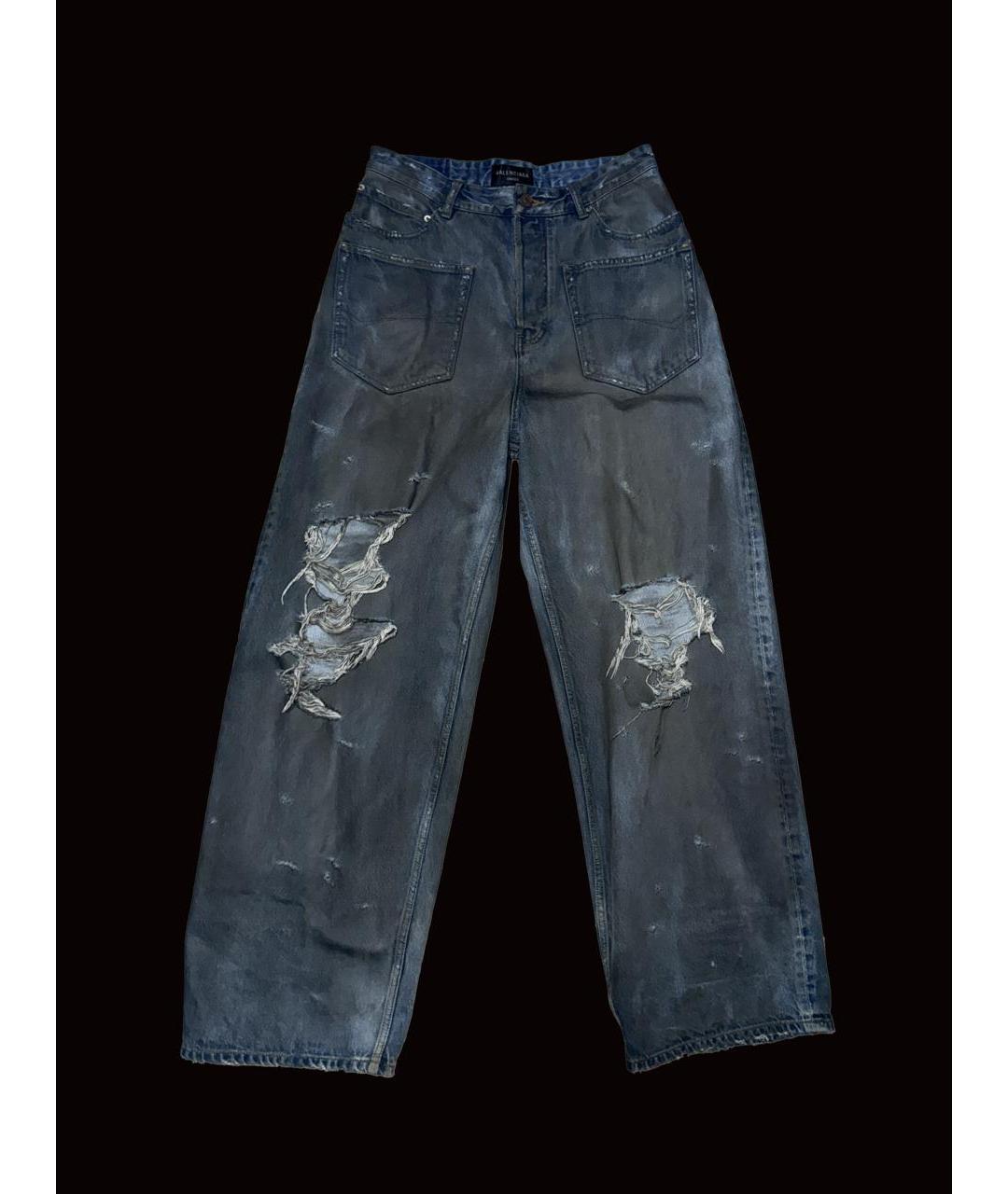 BALENCIAGA Синие хлопковые прямые джинсы, фото 8