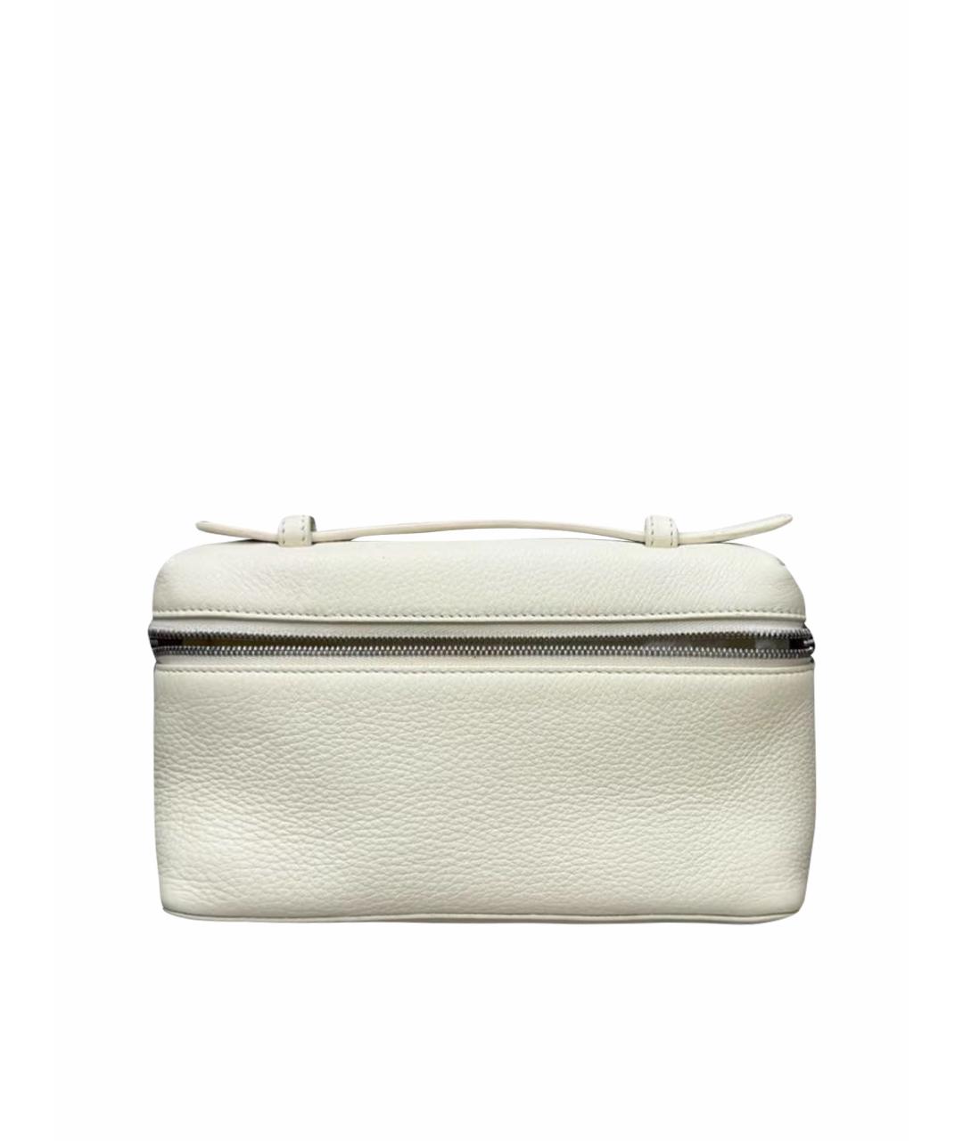 LORO PIANA Белая кожаная сумка с короткими ручками, фото 1