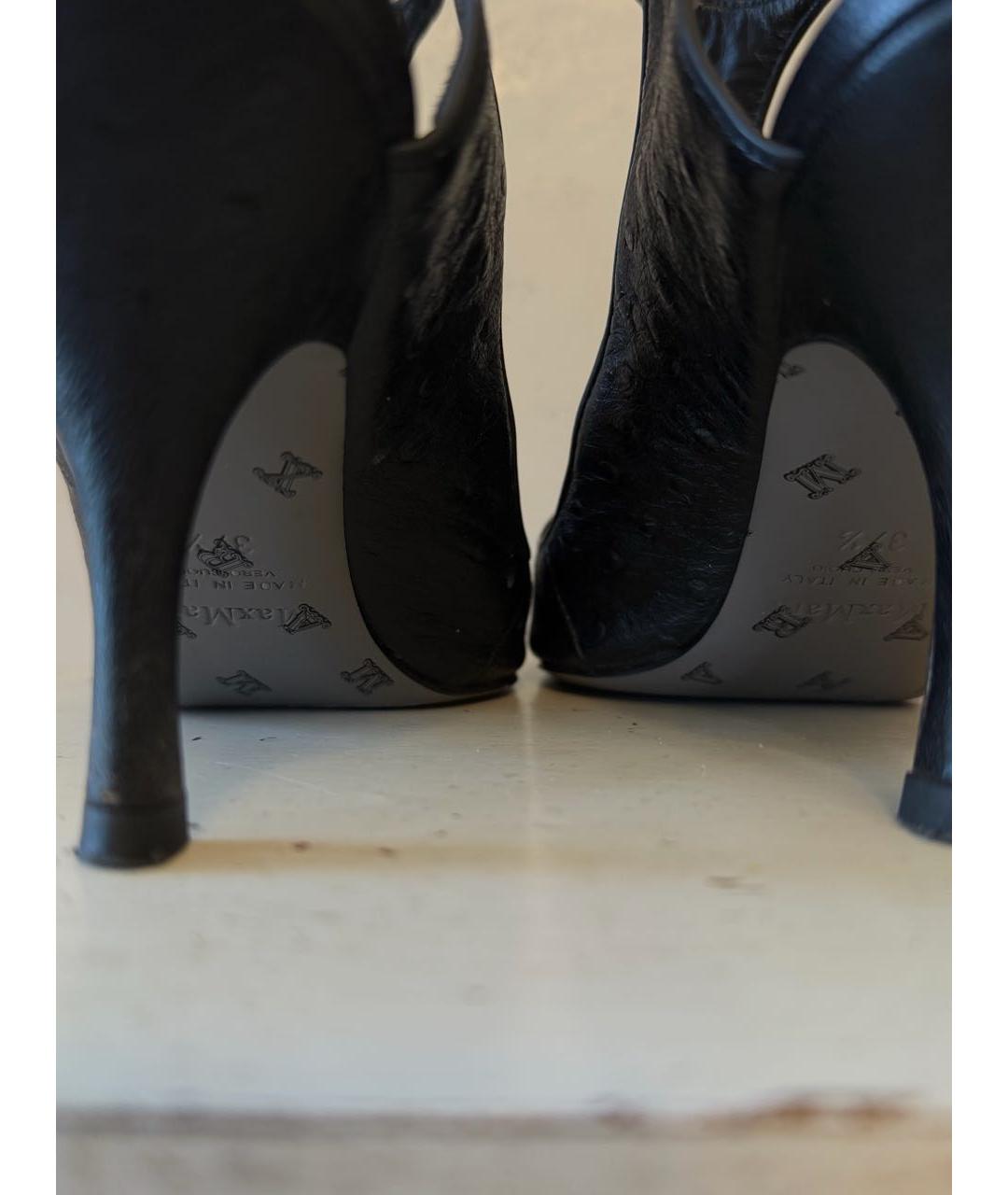 MAX MARA Черные кожаные туфли, фото 4