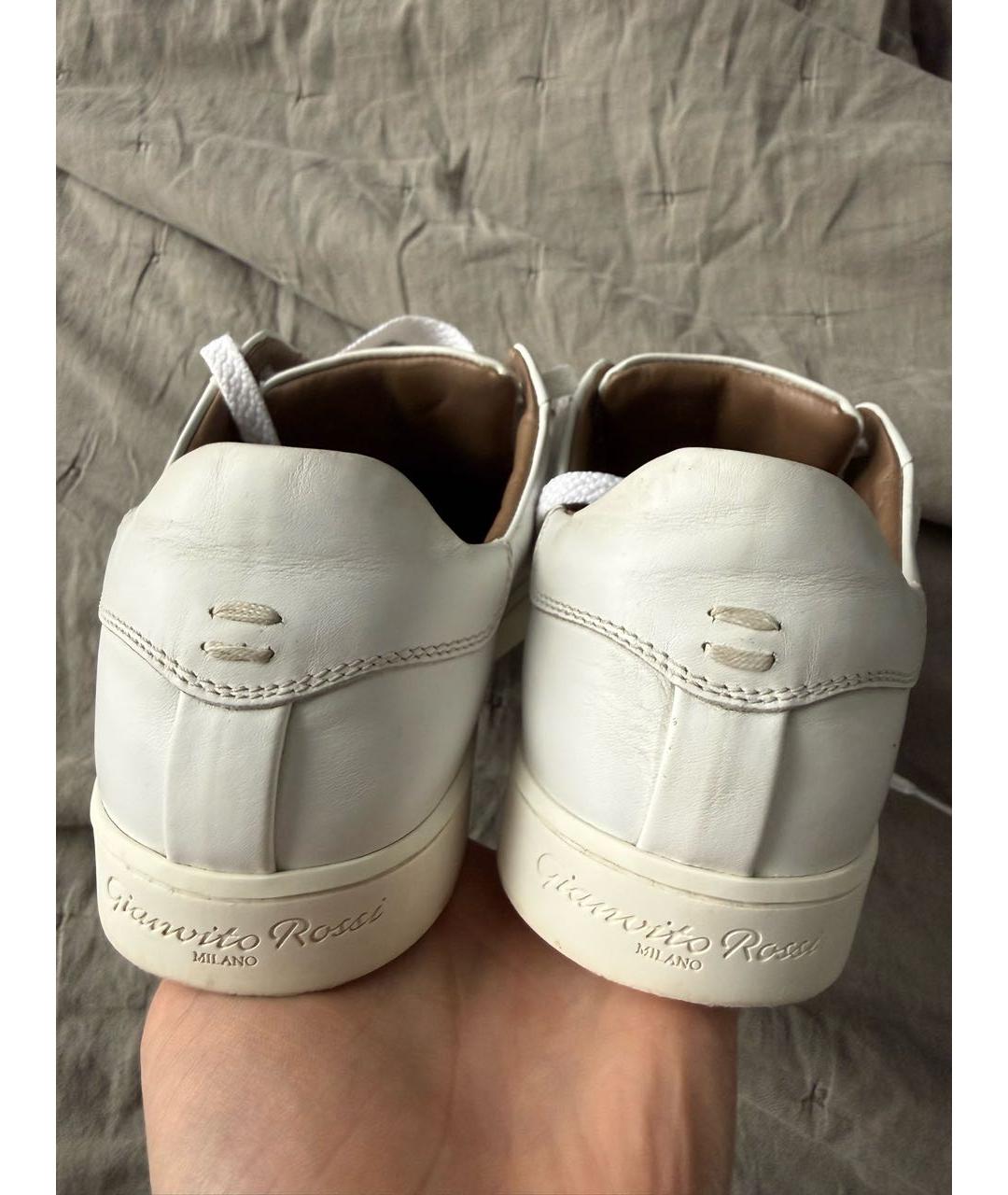 GIANVITO ROSSI Белые кожаные кеды, фото 3