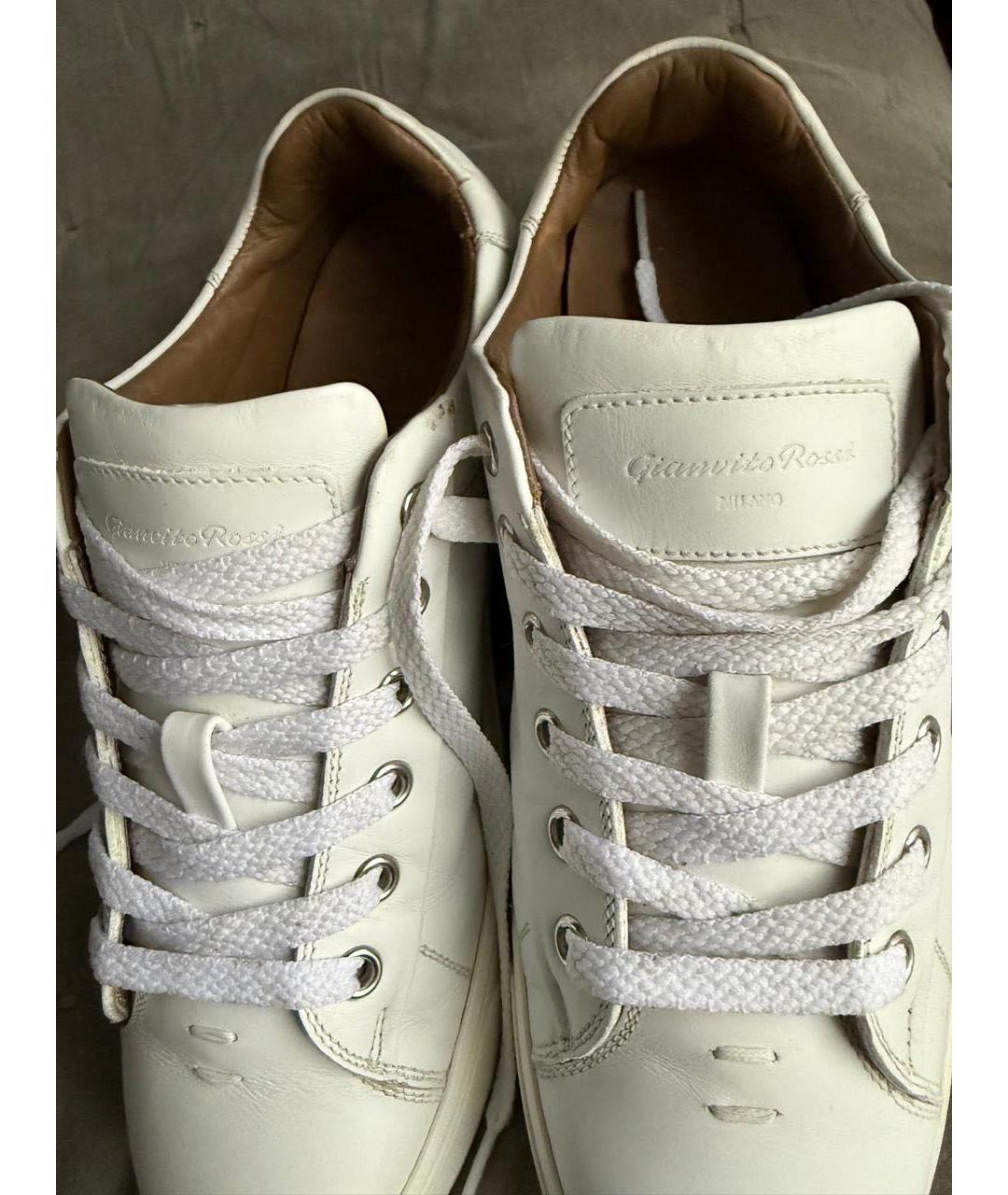 GIANVITO ROSSI Белые кожаные кеды, фото 4