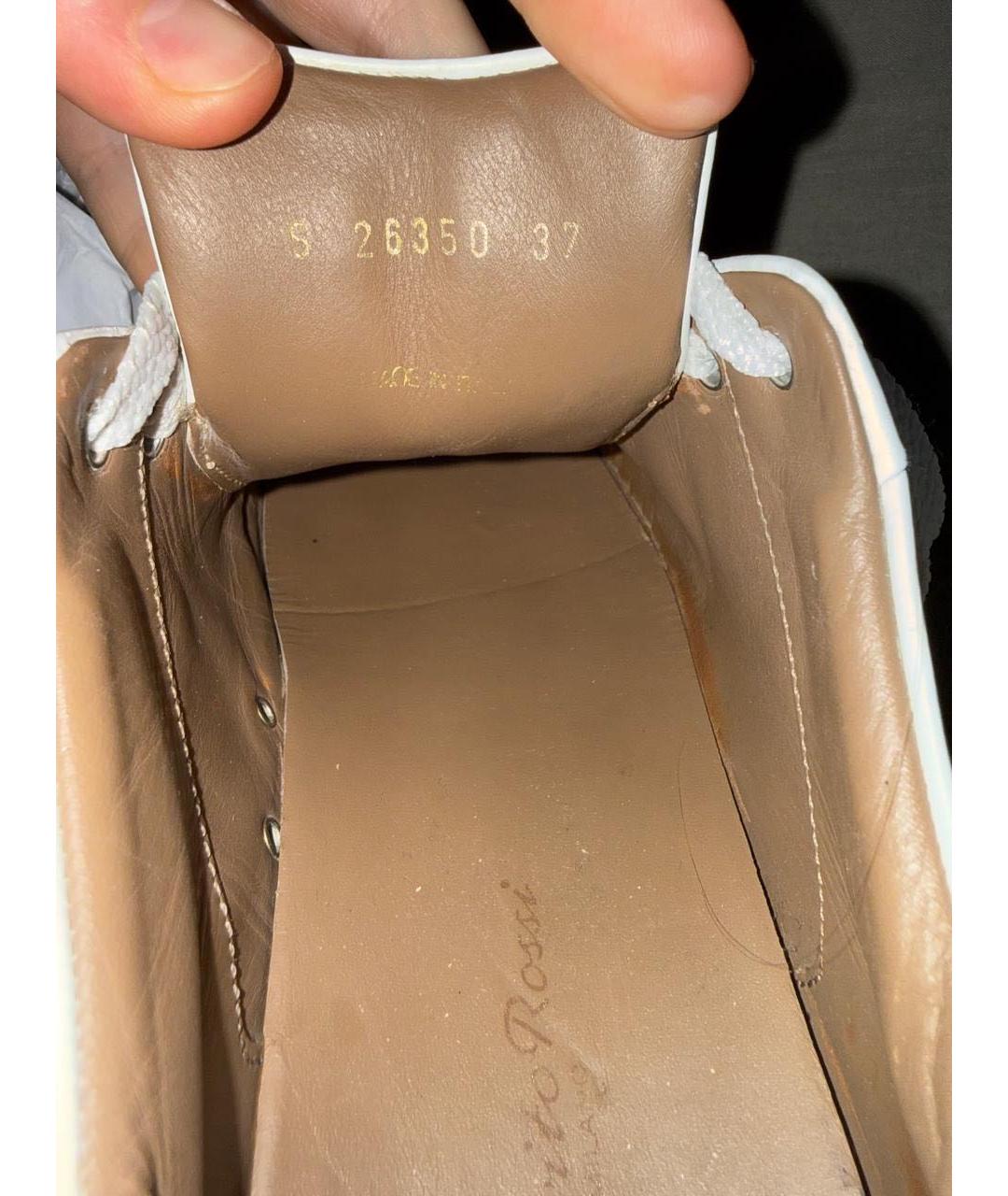 GIANVITO ROSSI Белые кожаные кеды, фото 7