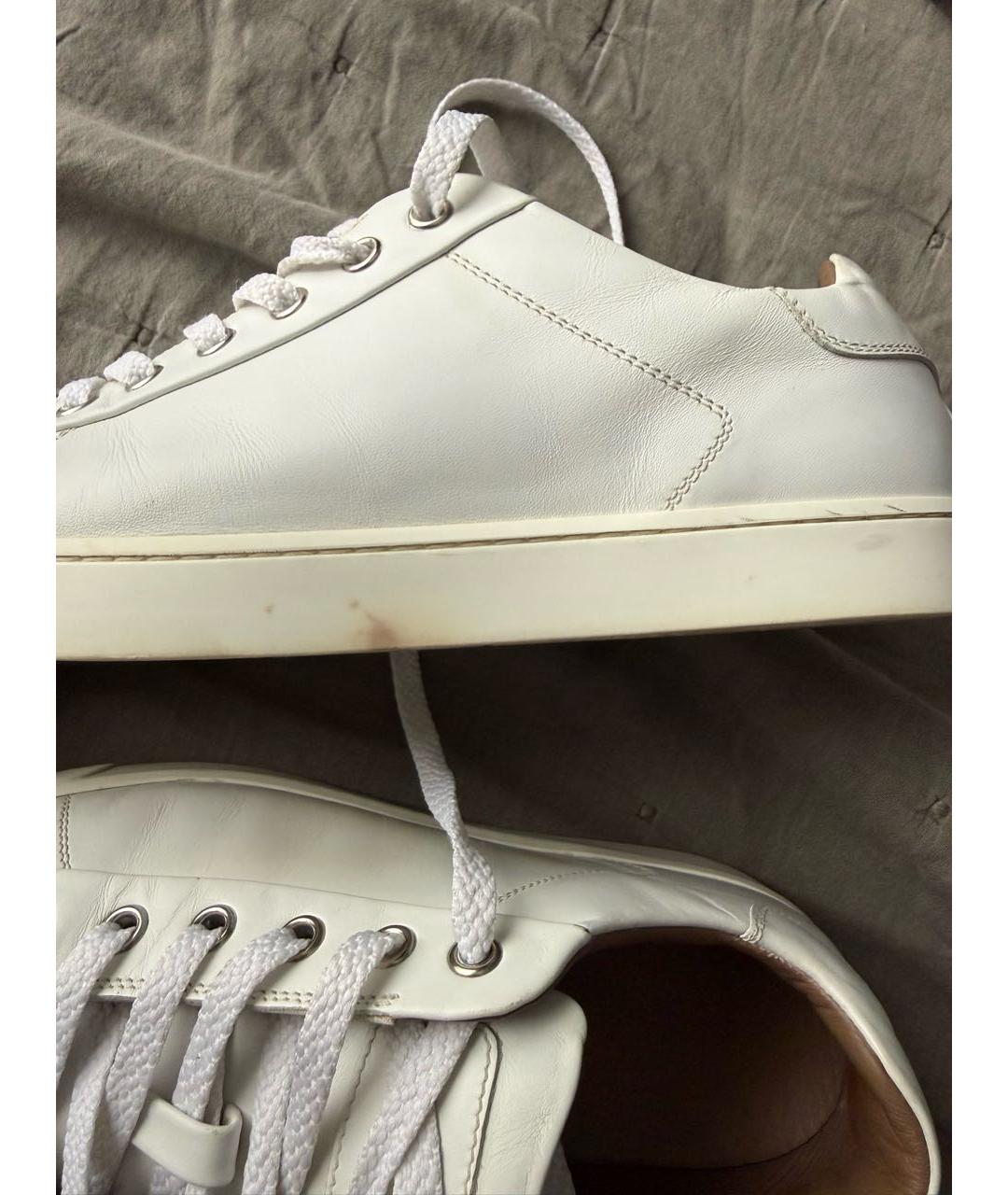 GIANVITO ROSSI Белые кожаные кеды, фото 5