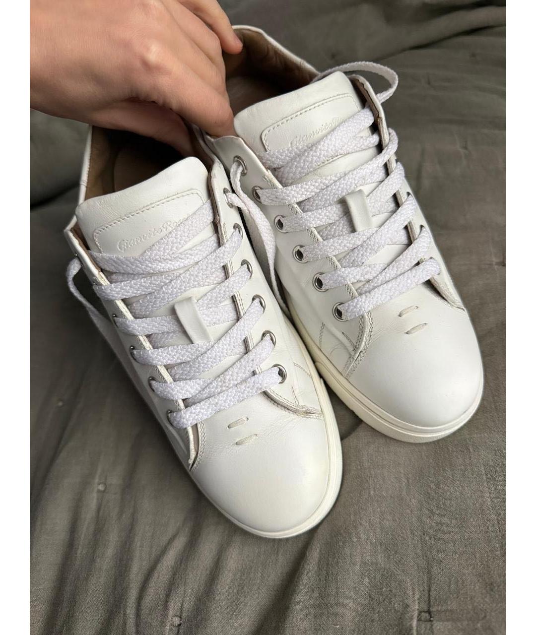 GIANVITO ROSSI Белые кожаные кеды, фото 2