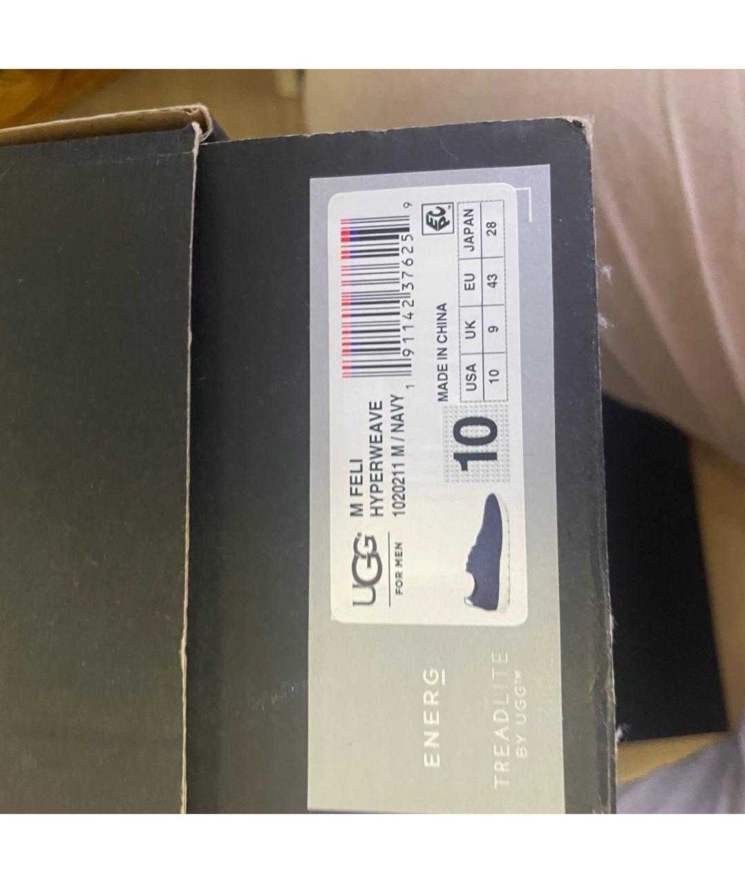 UGG AUSTRALIA Темно-синие текстильные низкие кроссовки / кеды, фото 2