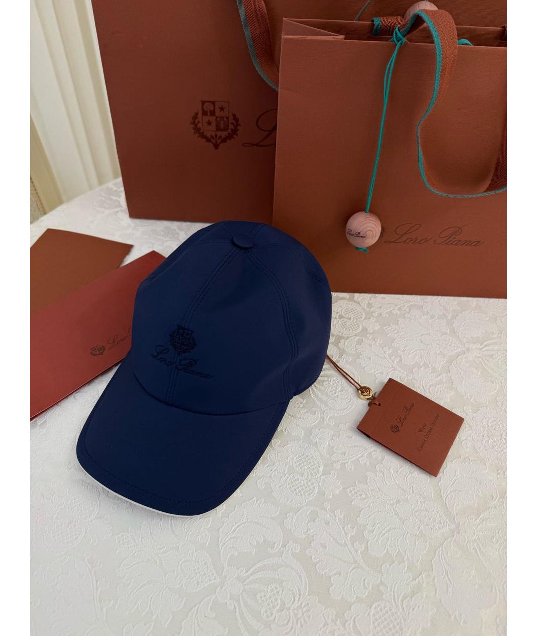 LORO PIANA Темно-синяя кепка/бейсболка, фото 3