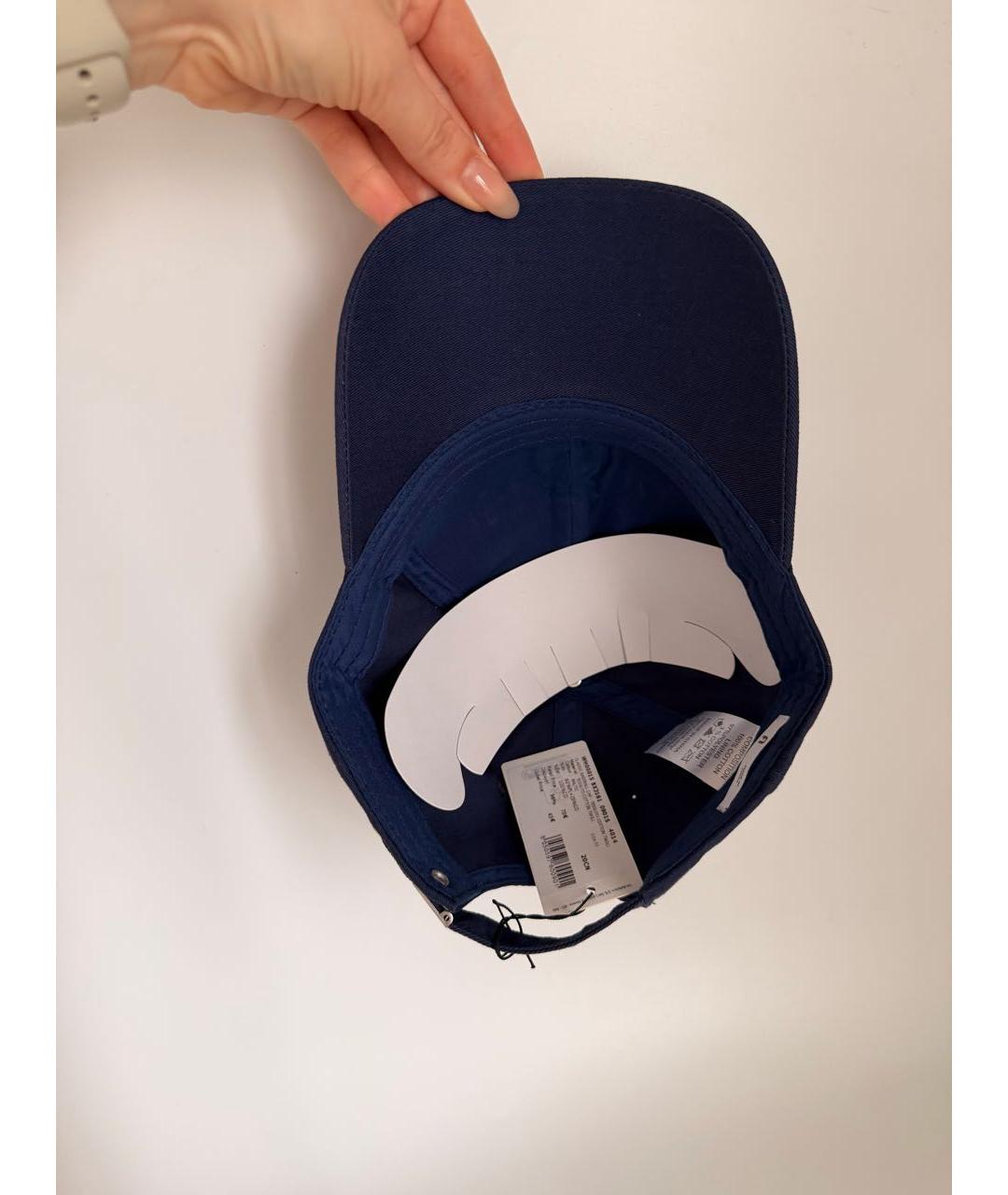 FURLA Темно-синяя хлопковая кепка, фото 2