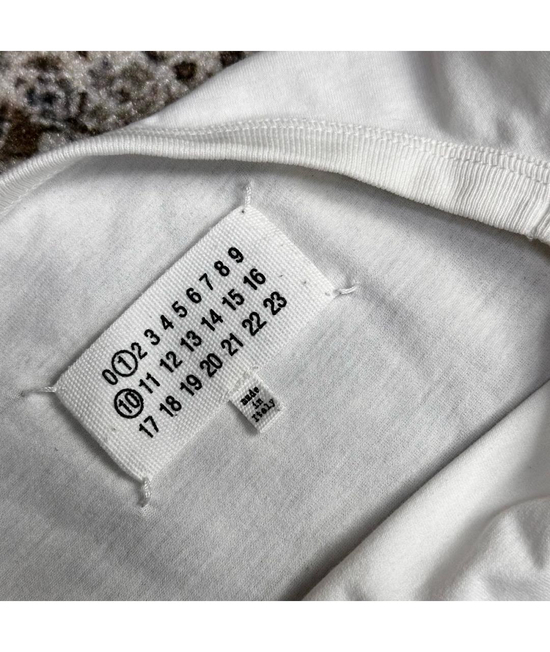 MAISON MARGIELA Белая хлопковая футболка, фото 3