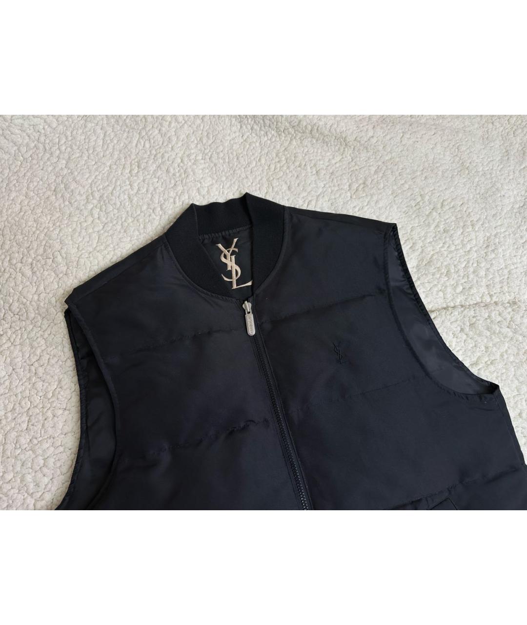 SAINT LAURENT Черный полиэстеровый жилет, фото 2