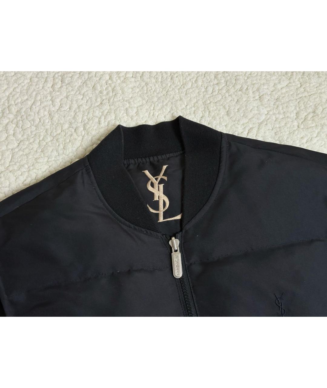 SAINT LAURENT Черный полиэстеровый жилет, фото 3