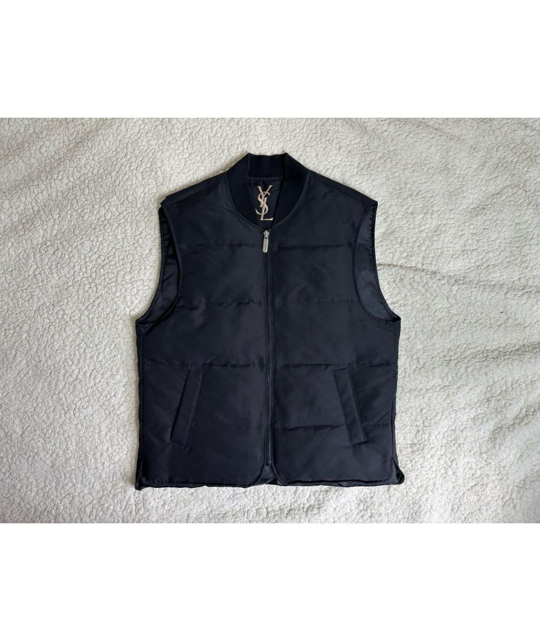 SAINT LAURENT Черный полиэстеровый жилет, фото 9