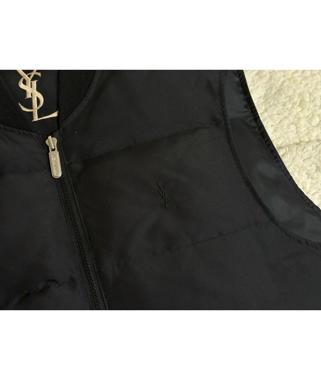 SAINT LAURENT Черный полиэстеровый жилет, фото 4