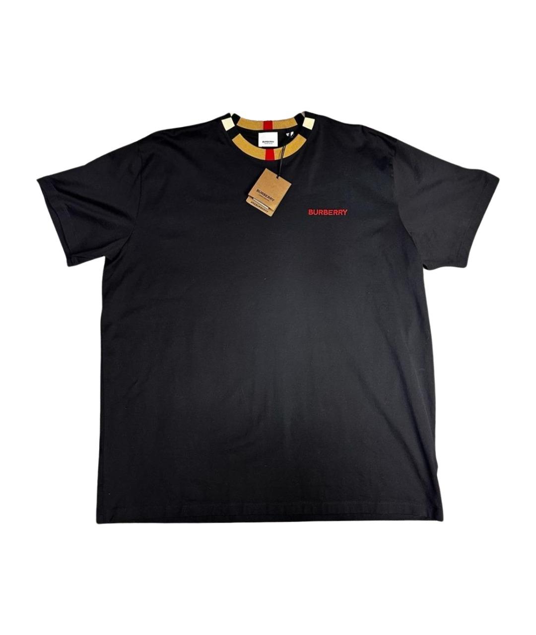 BURBERRY Черная хлопковая футболка, фото 1