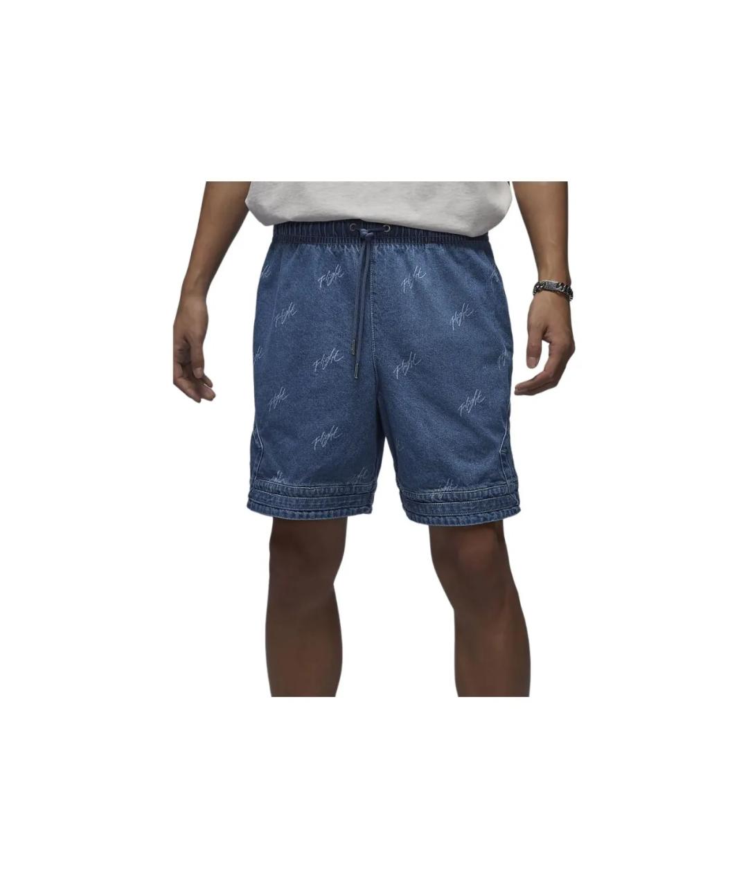 JORDAN Синие хлопковые шорты, фото 3