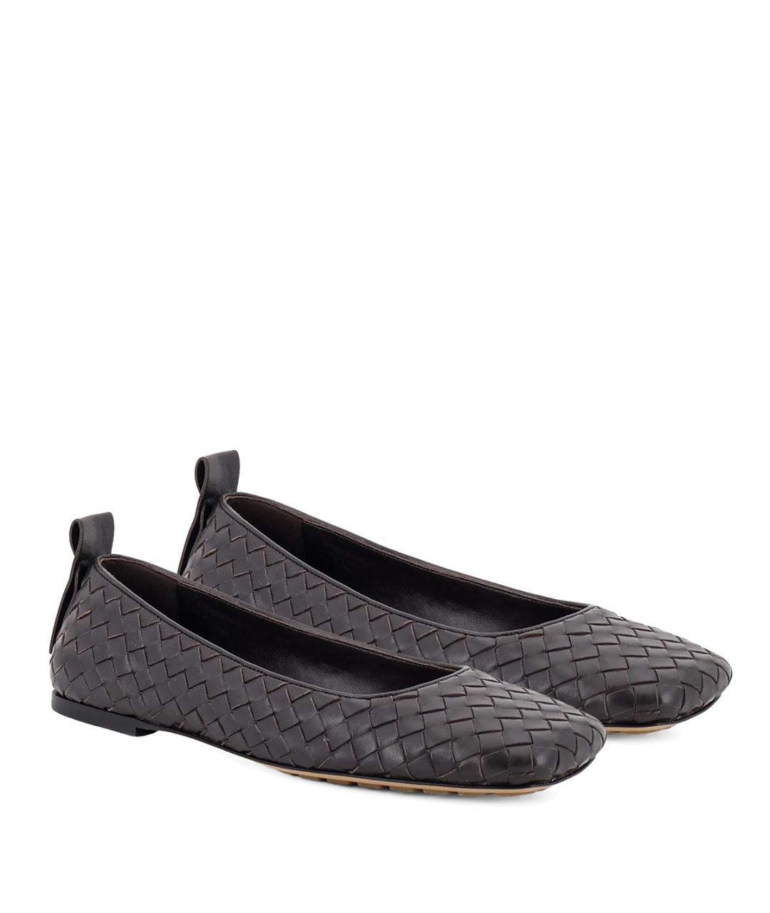 BOTTEGA VENETA Коричневые балетки, фото 2