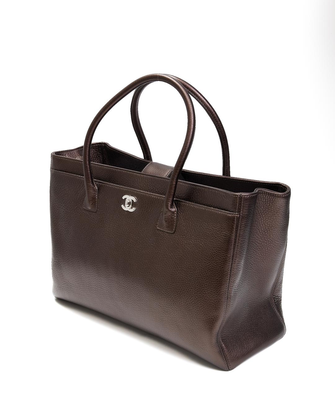 CHANEL Коричневая кожаная сумка тоут, фото 2