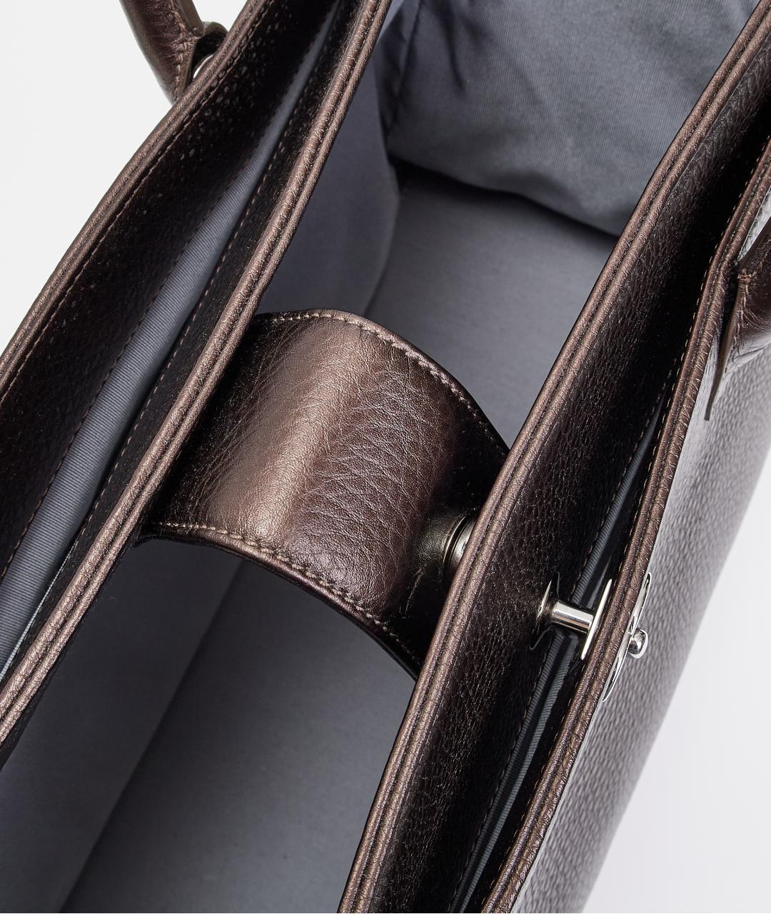 CHANEL Коричневая кожаная сумка тоут, фото 4