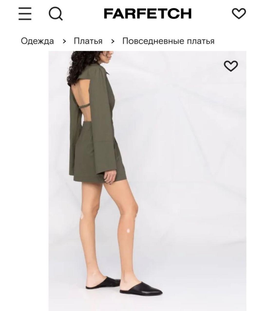 NANUSHKA Горчичное льняное повседневное платье, фото 8