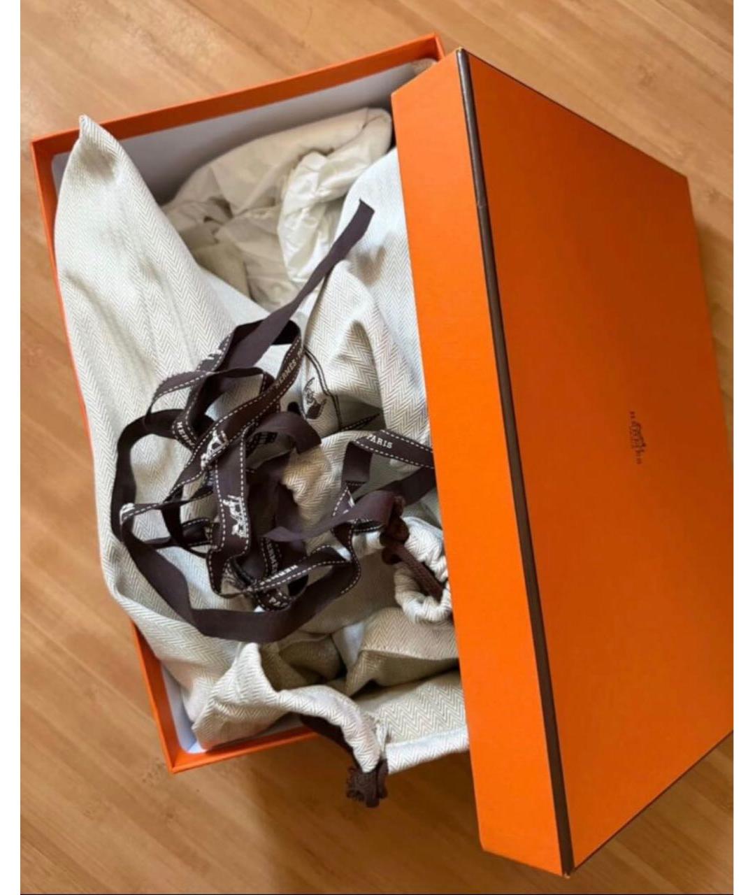 HERMES Бордовые кожаные шлепанцы, фото 4