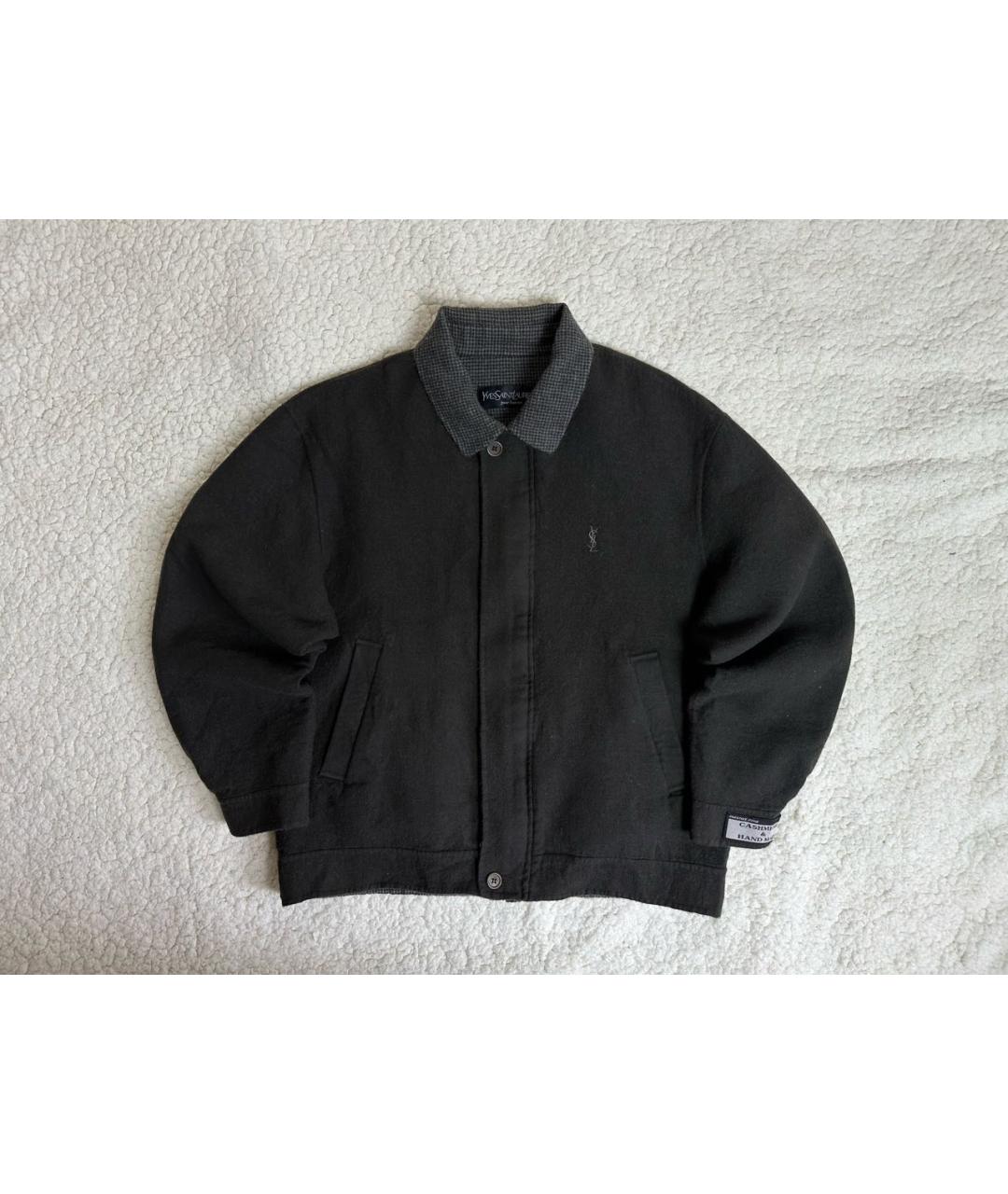 SAINT LAURENT Антрацитовая кашемировая куртка, фото 9