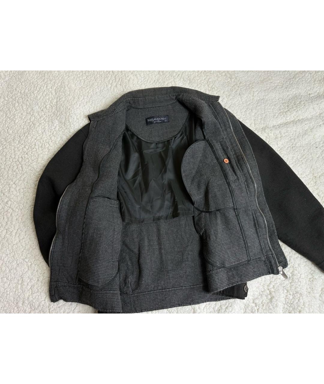 SAINT LAURENT Антрацитовая кашемировая куртка, фото 8