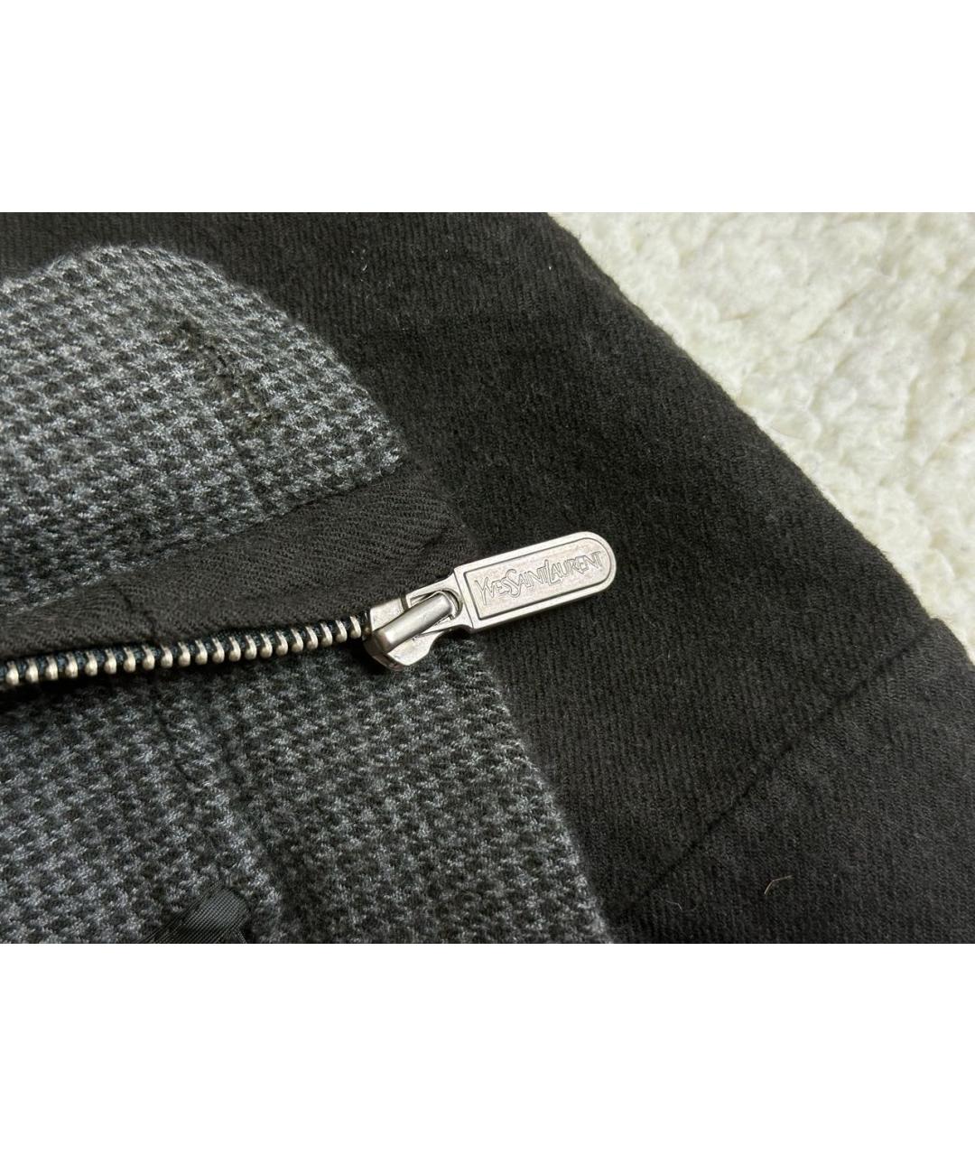 SAINT LAURENT Антрацитовая кашемировая куртка, фото 7