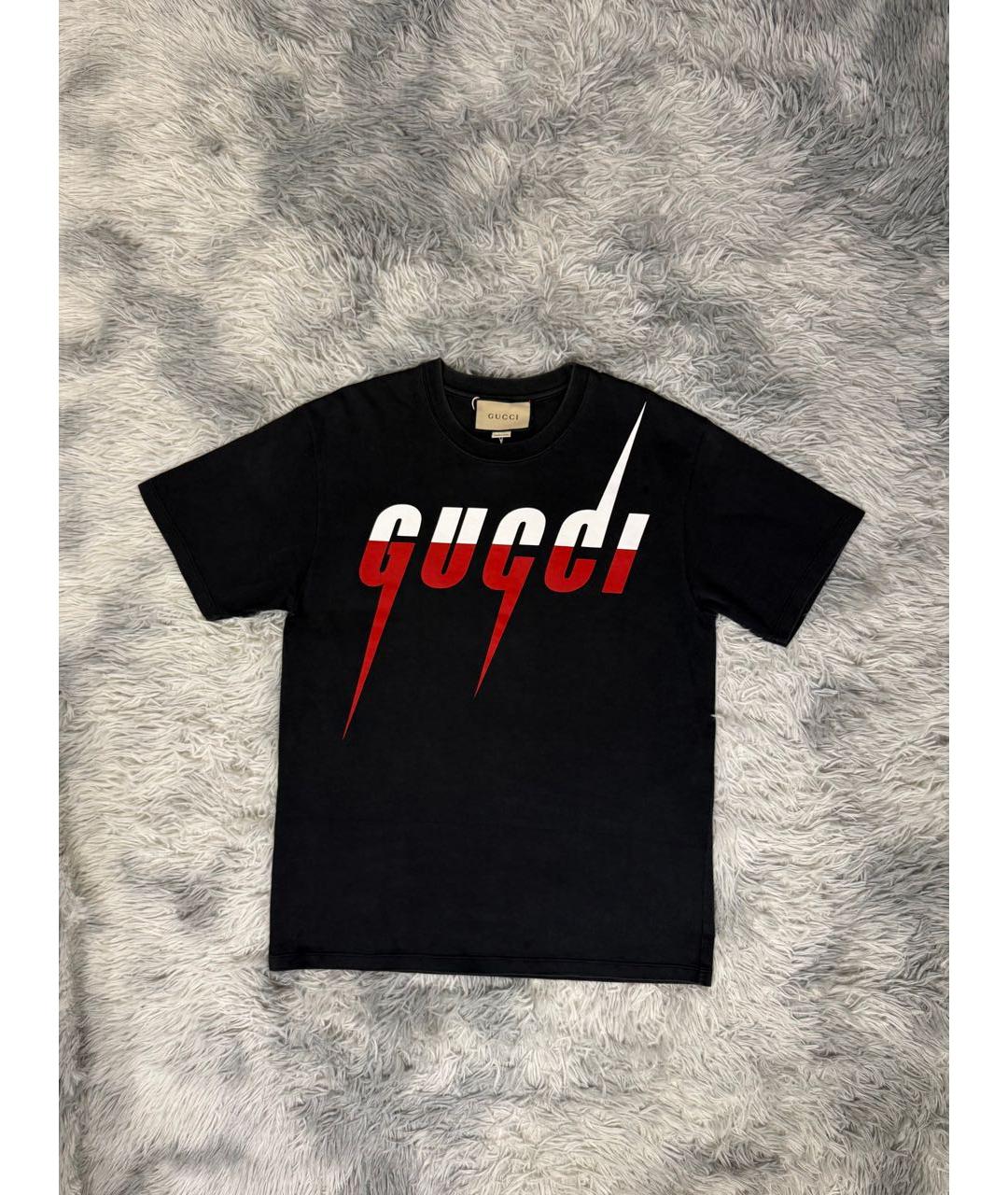 GUCCI Антрацитовая хлопковая футболка, фото 5