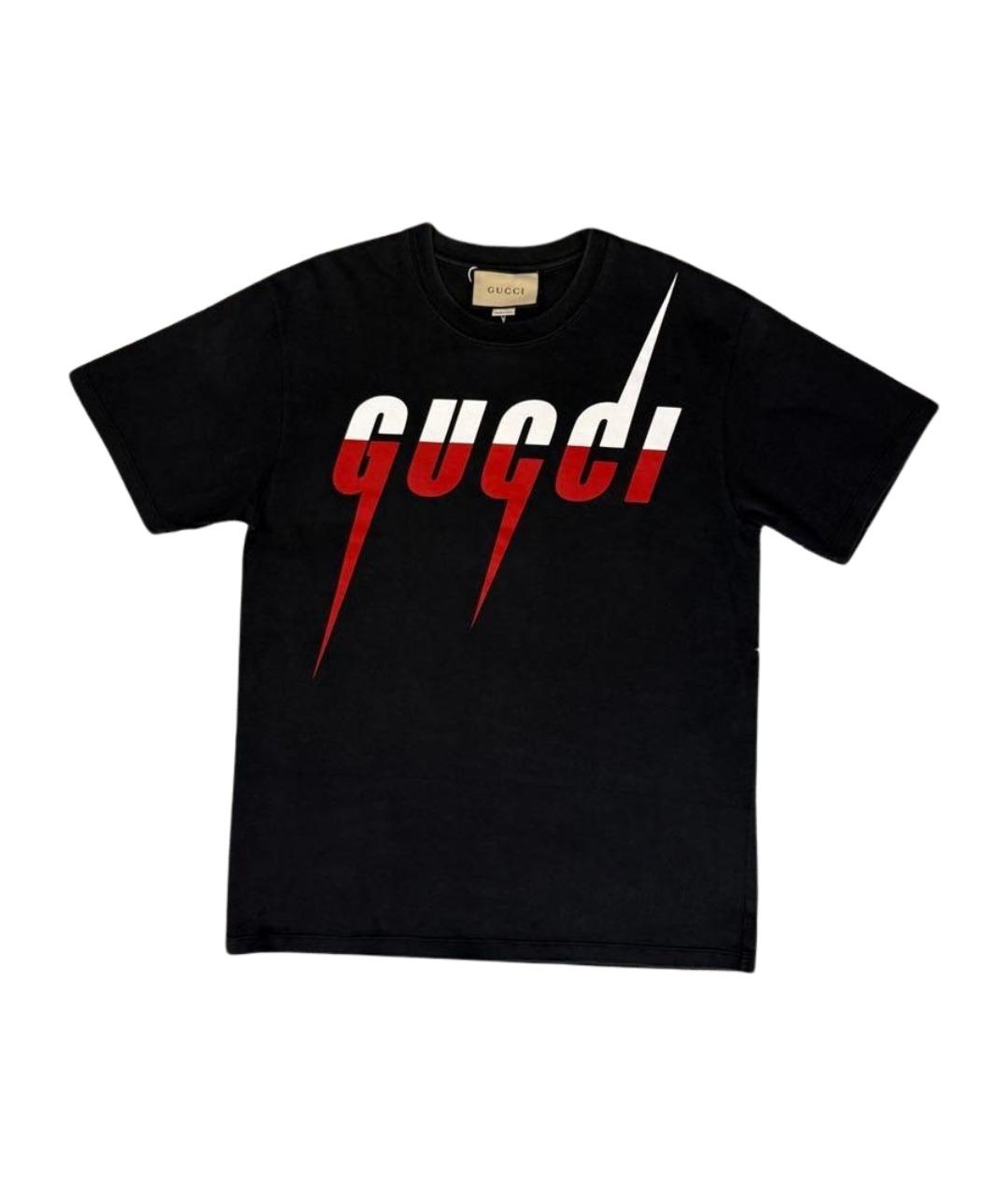 GUCCI Антрацитовая хлопковая футболка, фото 1