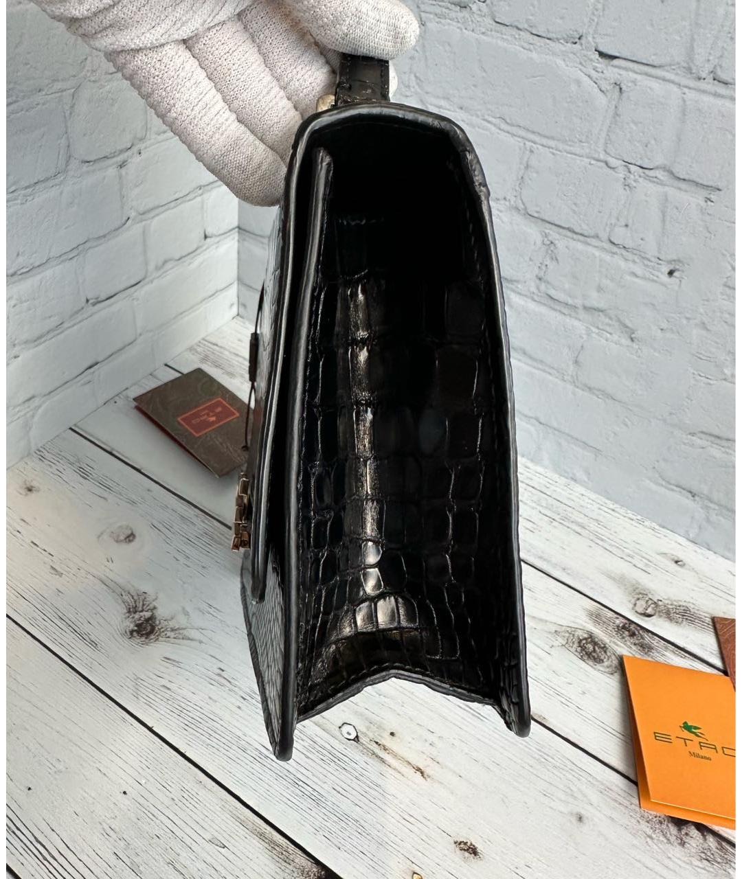 ETRO Черная сумка с короткими ручками из экзотической кожи, фото 3