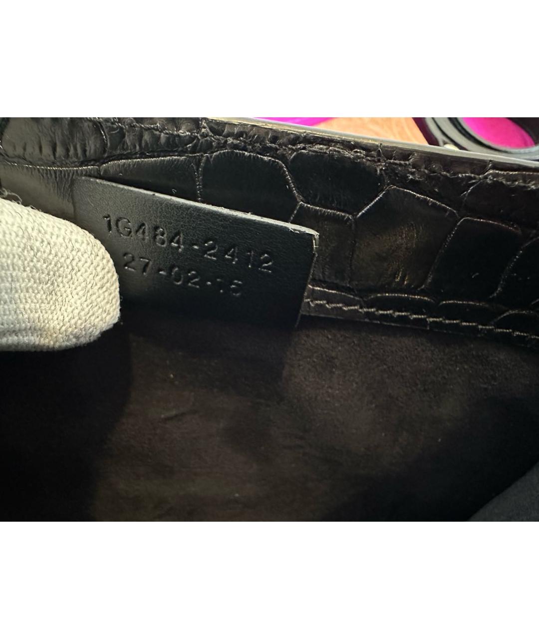 ETRO Черная сумка с короткими ручками из экзотической кожи, фото 5