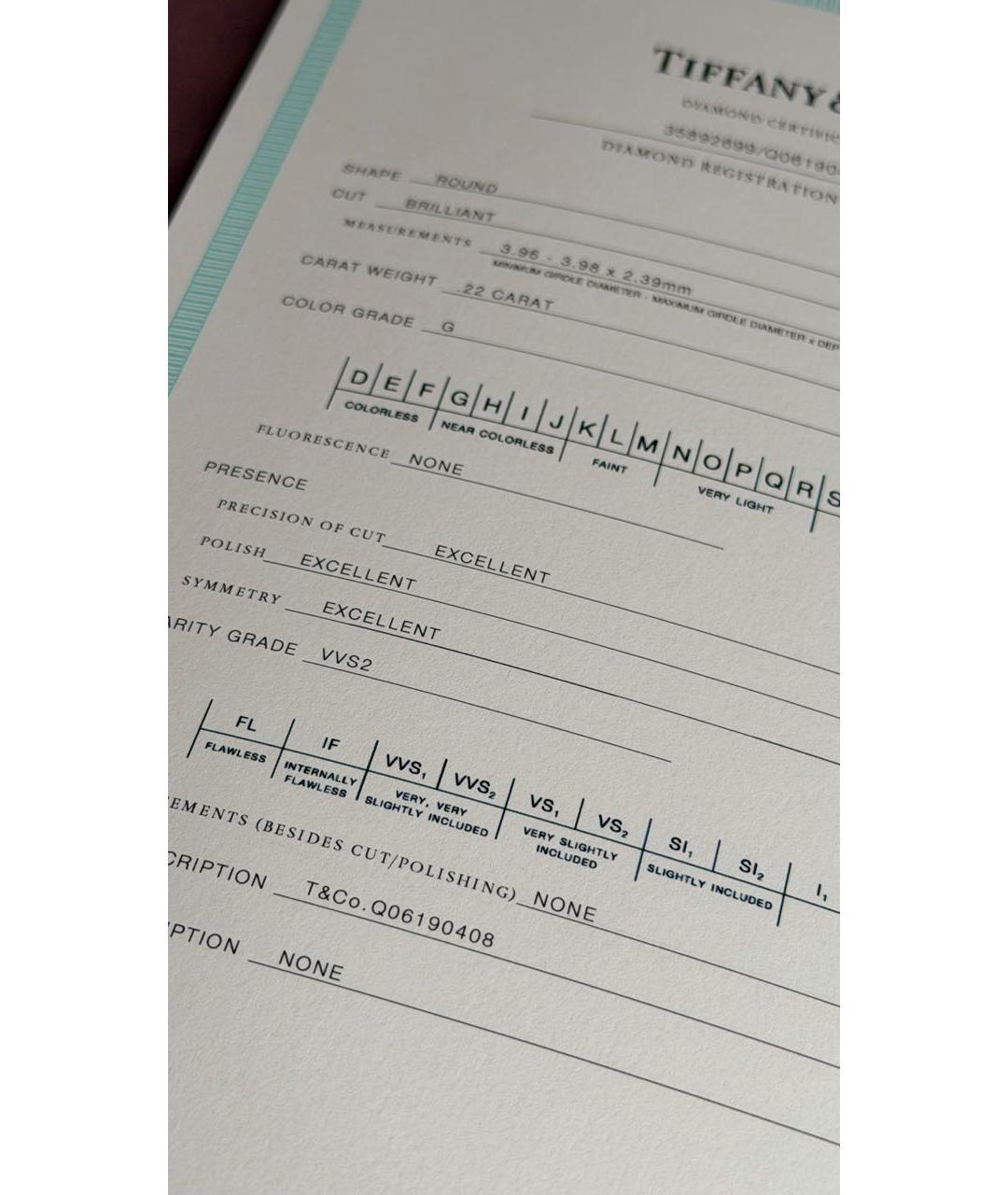 TIFFANY&CO Серебряное платиновое кольцо, фото 6