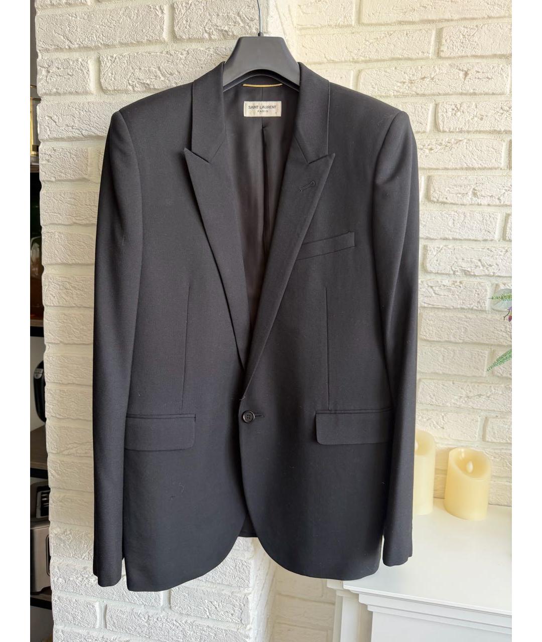 SAINT LAURENT Черный шерстяной жакет/пиджак, фото 9