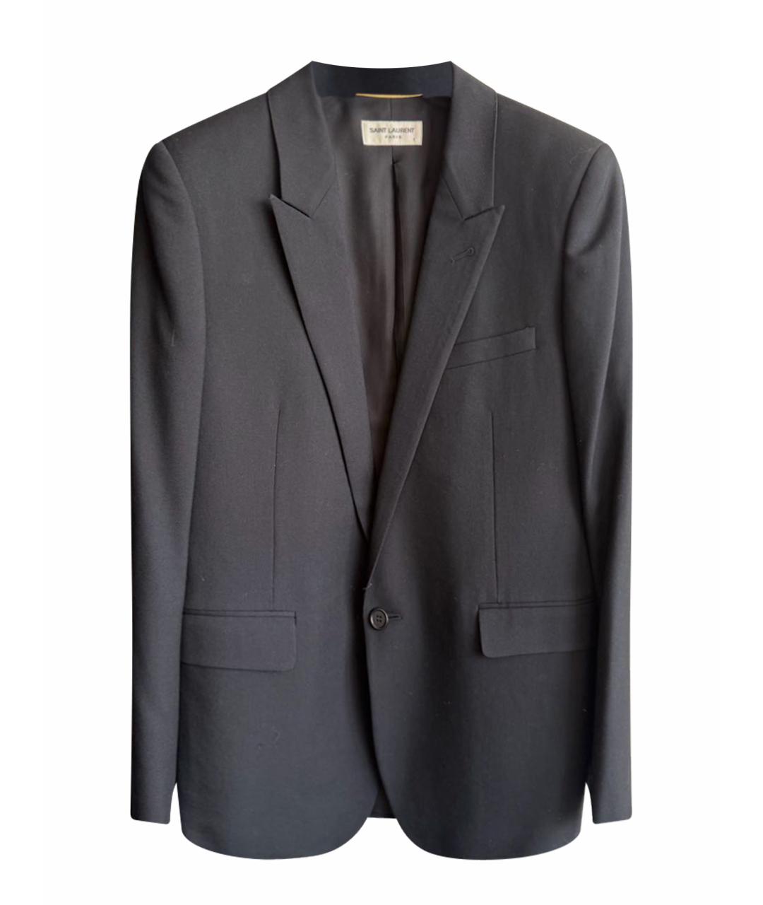 SAINT LAURENT Черный шерстяной жакет/пиджак, фото 1