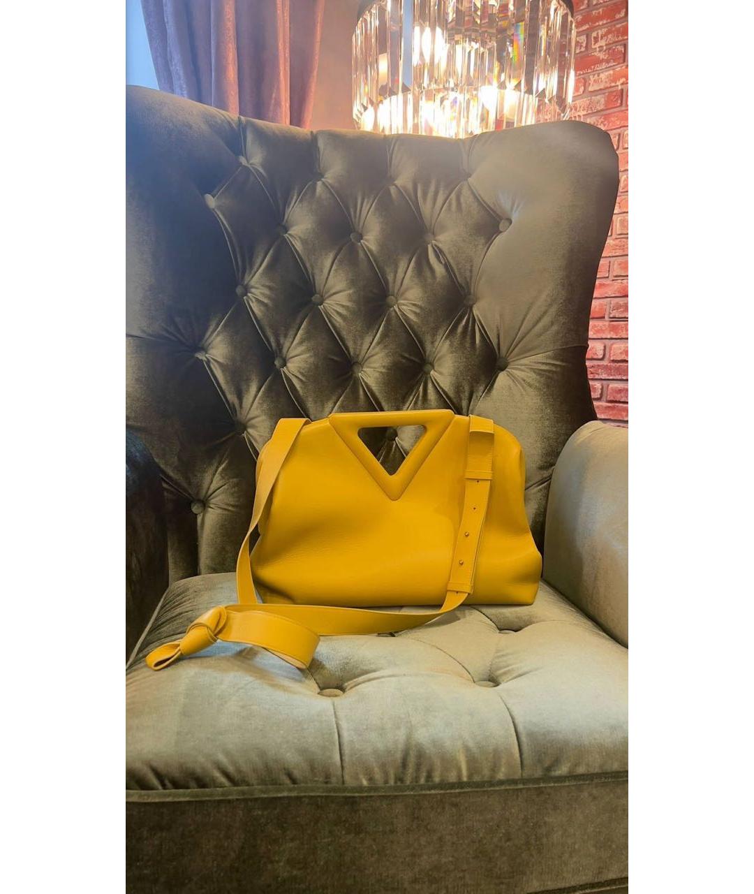 BOTTEGA VENETA Желтая кожаная сумка через плечо, фото 3