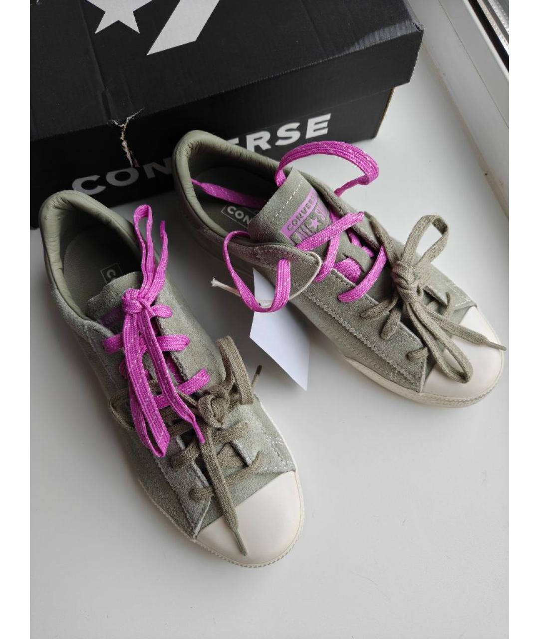 CONVERSE Зеленые замшевые кеды, фото 2