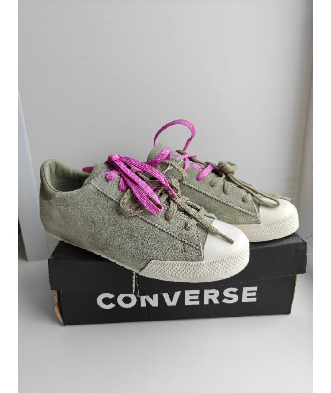 CONVERSE Зеленые замшевые кеды, фото 5