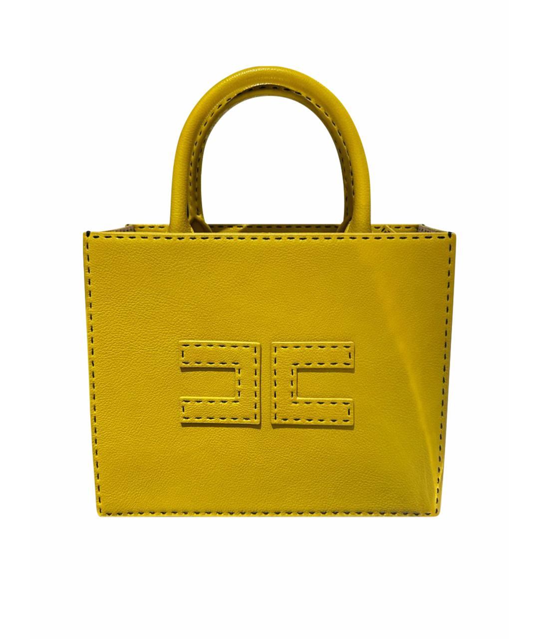 ELISABETTA FRANCHI Горчичная сумка с короткими ручками из искусственной кожи, фото 1