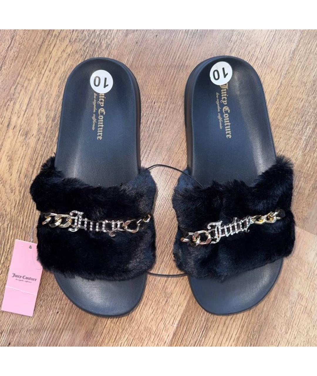 JUICY COUTURE Черные шлепанцы, фото 2