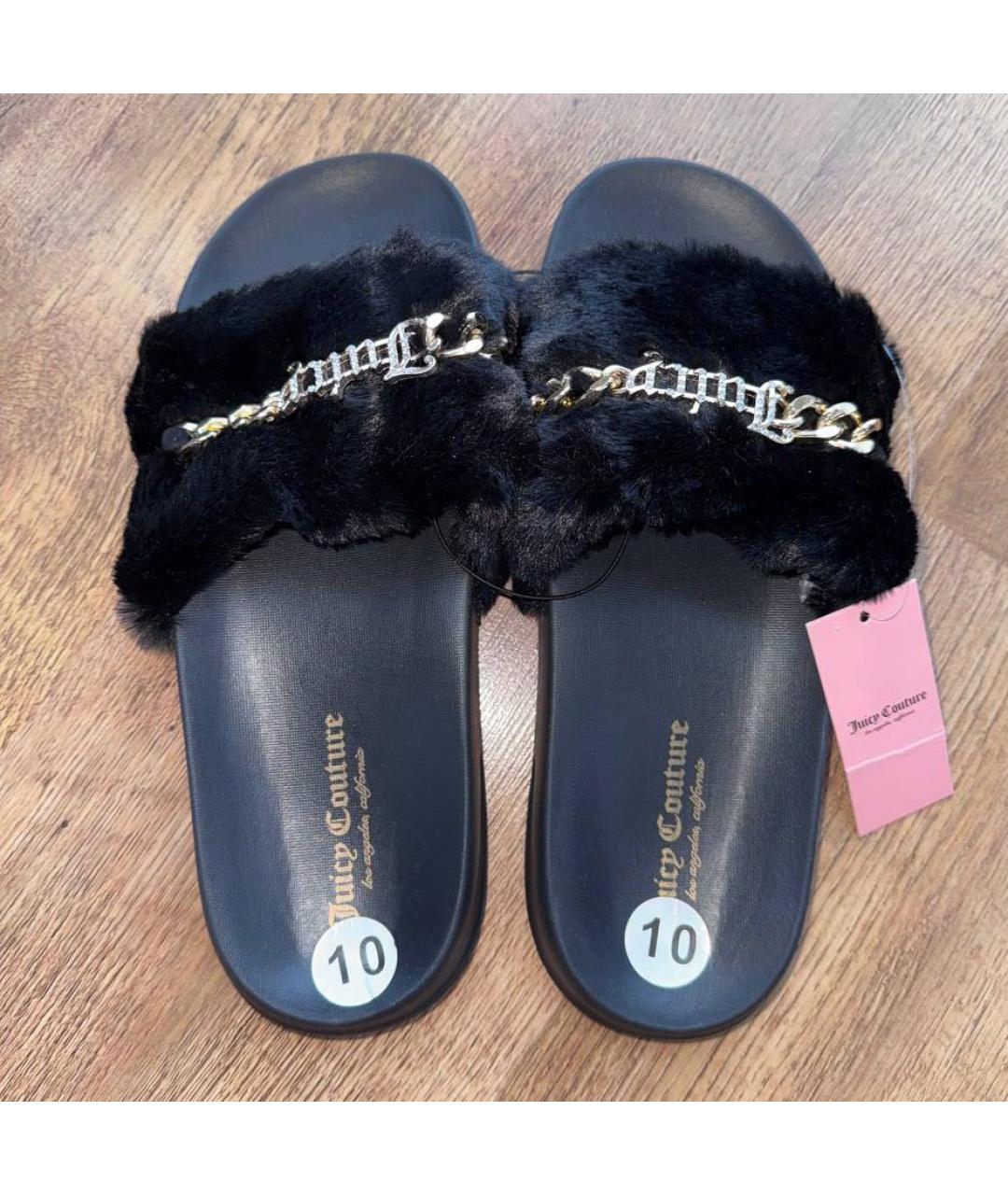 JUICY COUTURE Черные шлепанцы, фото 3