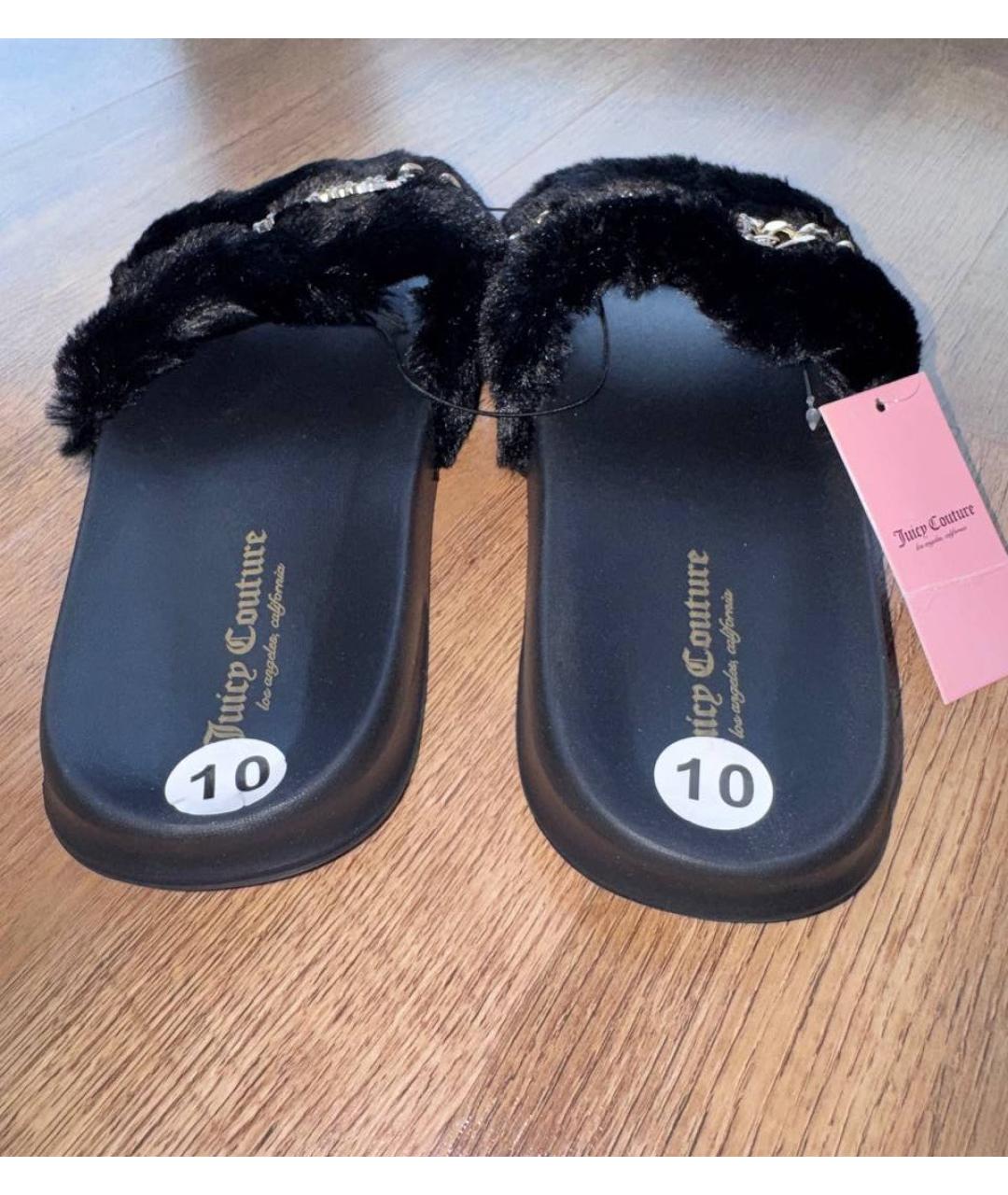 JUICY COUTURE Черные шлепанцы, фото 4
